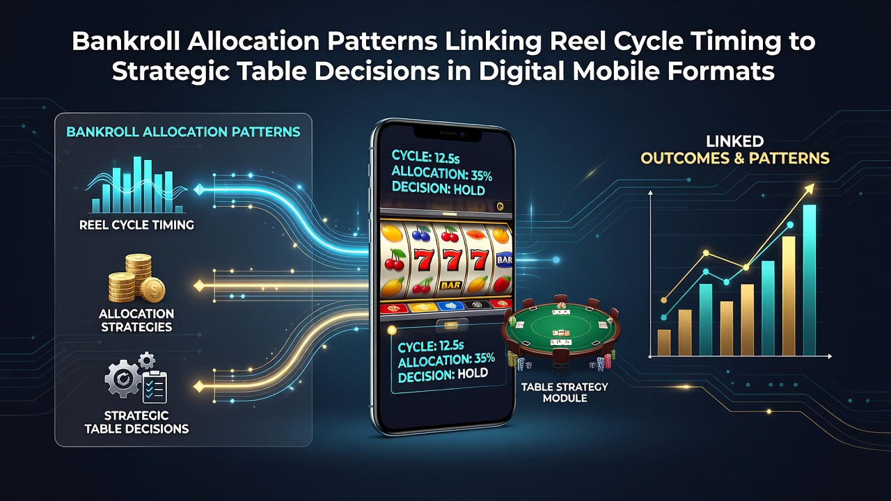 Visual representation of bankroll allocation patterns connecting reel cycle timing to table decisions in mobile casino apps