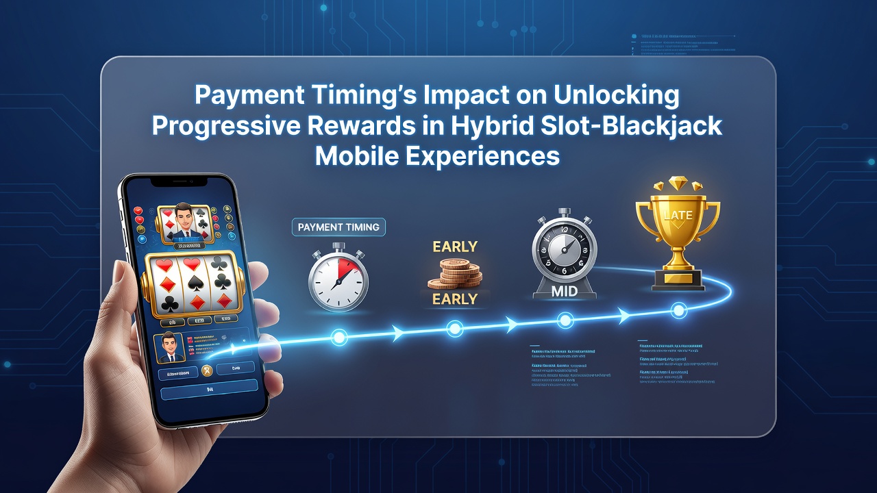 Mobile device displaying a hybrid slot-blackjack game interface with an active progressive reward meter and transaction history panel