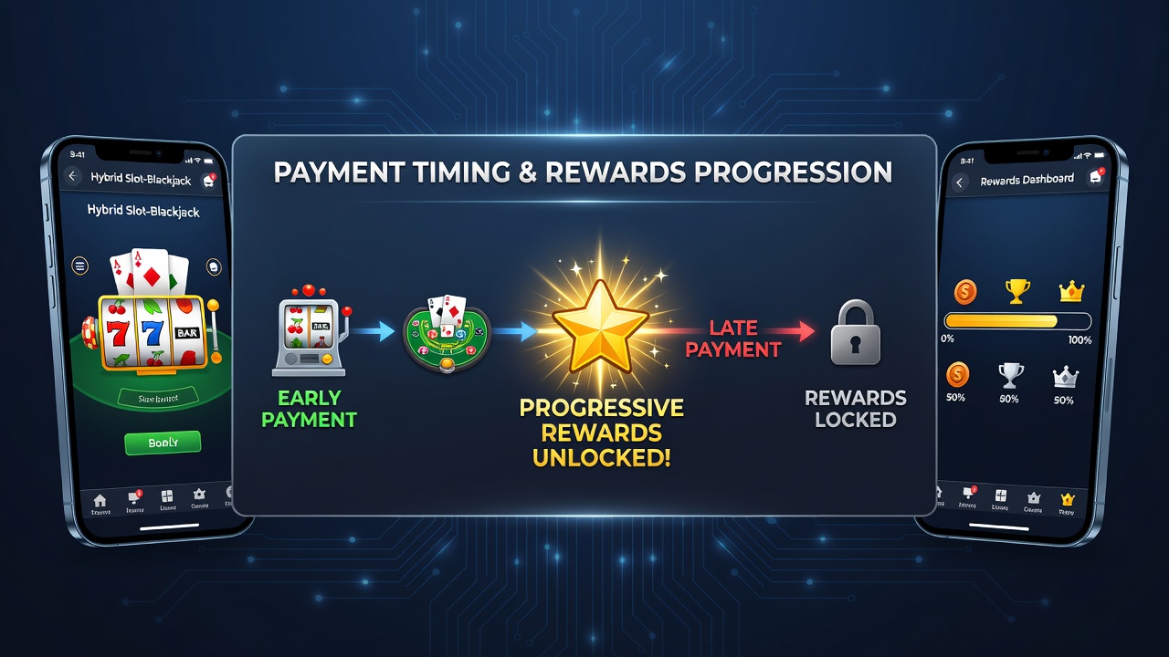 Close-up view of a mobile screen highlighting transaction confirmation timestamp next to a progressive jackpot counter in a combined slot and blackjack session
