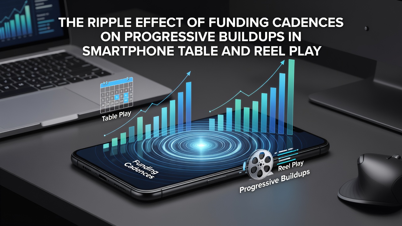 Smartphone screen displaying synchronized mobile casino interface with progressive jackpot meters for table and reel games