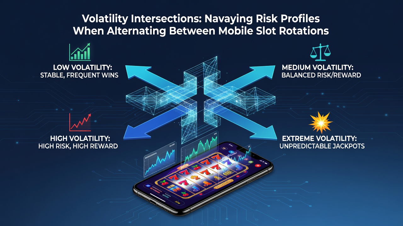 Split screen showing slot volatility meter next to blackjack probability table on mobile app interface