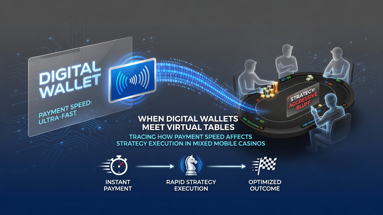 Digital wallet interface displayed on a mobile device next to a live blackjack table screen